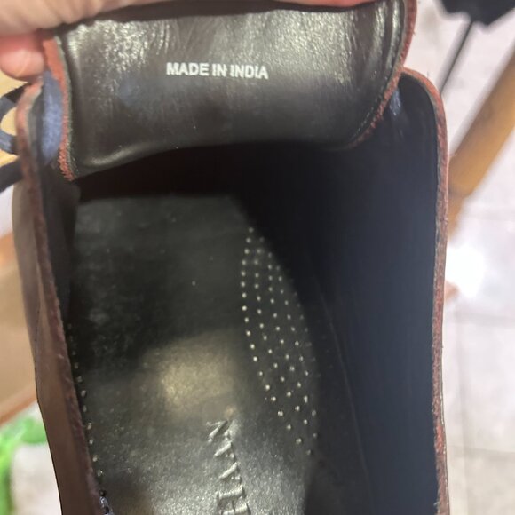 Cole Haan Brown Leather Lace Up Loafers Men’s 11M Blue Laces Vintage Classic - Picture 5 of 9